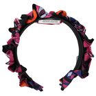 Girls Pink, Lilac & Black Orchidee Ruffled Headband, 2, hi-res
