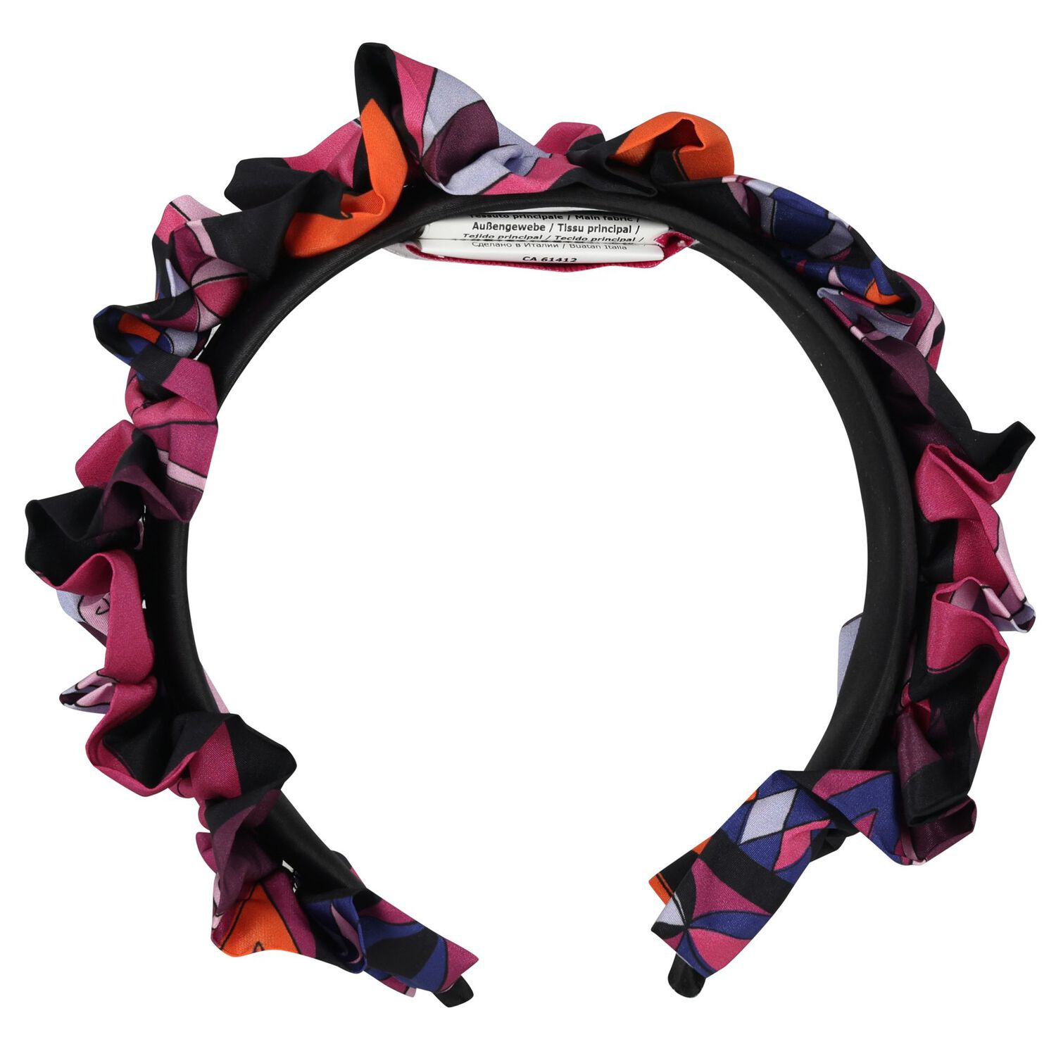 Girls Pink, Lilac & Black Orchidee Ruffled Headband, 2, hi-res