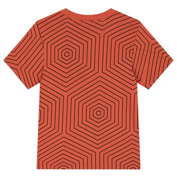 Boys Orange Geometric EA7 T-Shirt
