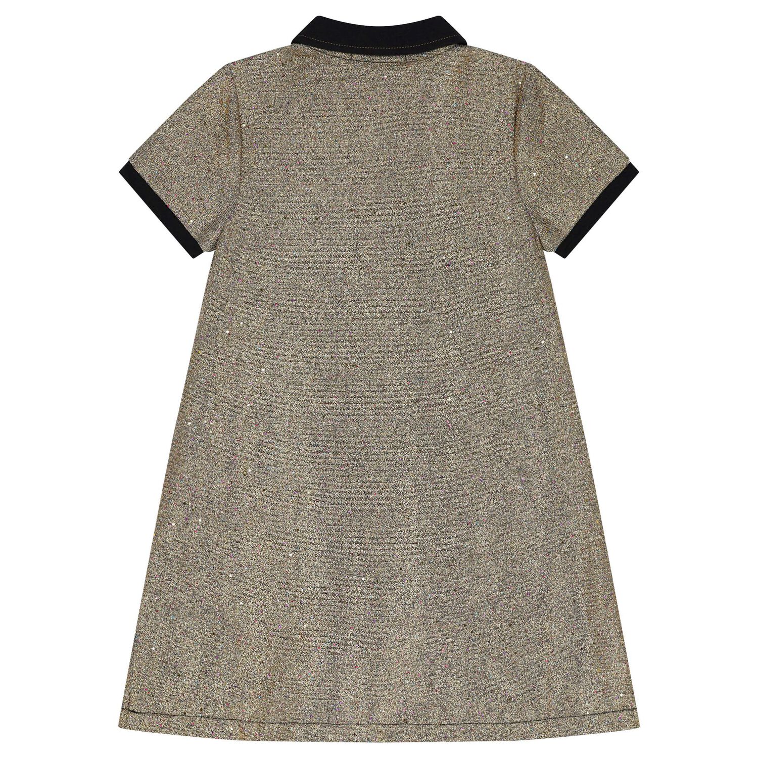 Girls Black & Gold Logo Dress, 1, hi-res image number null