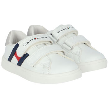 Girls White Logo Trainers