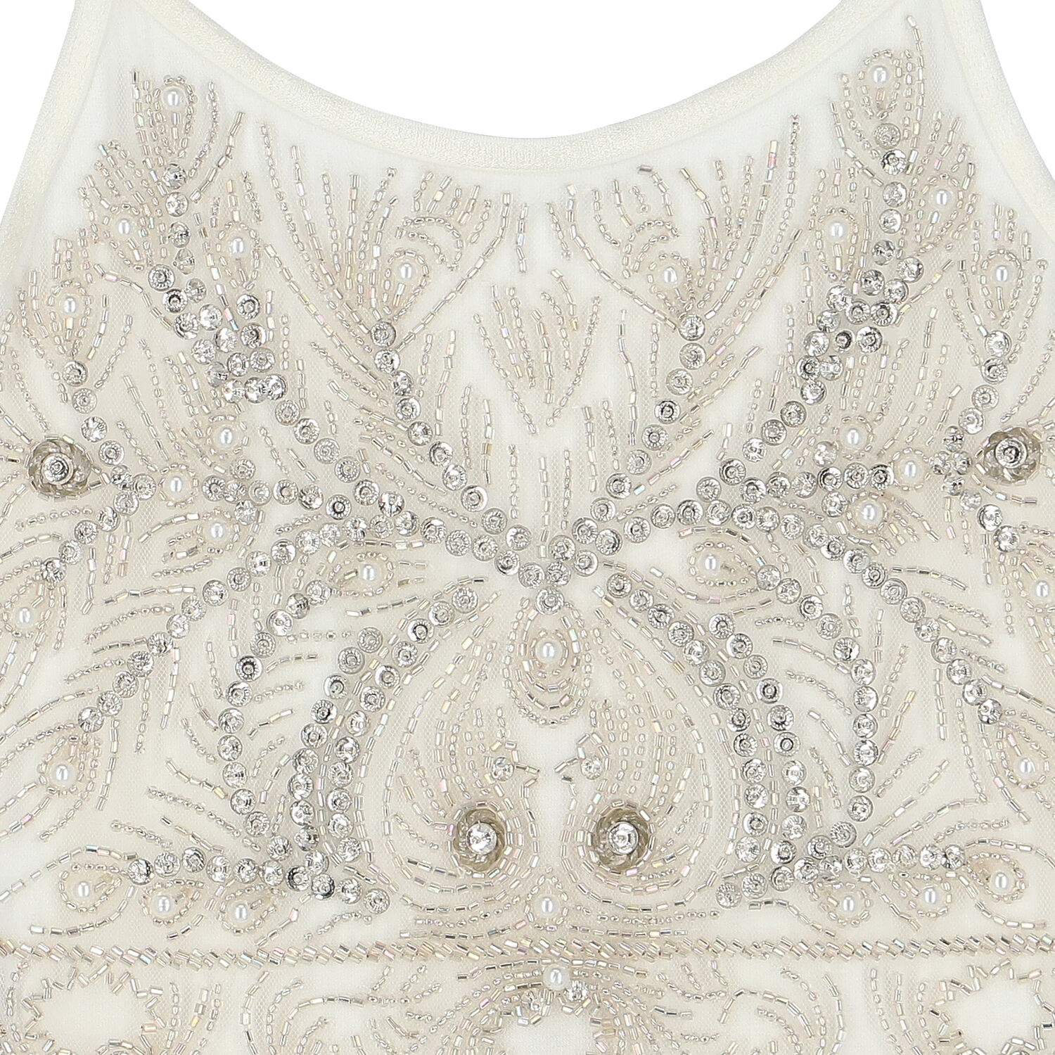 Girl White Embellished Tulle Dress, 1, hi-res image number null