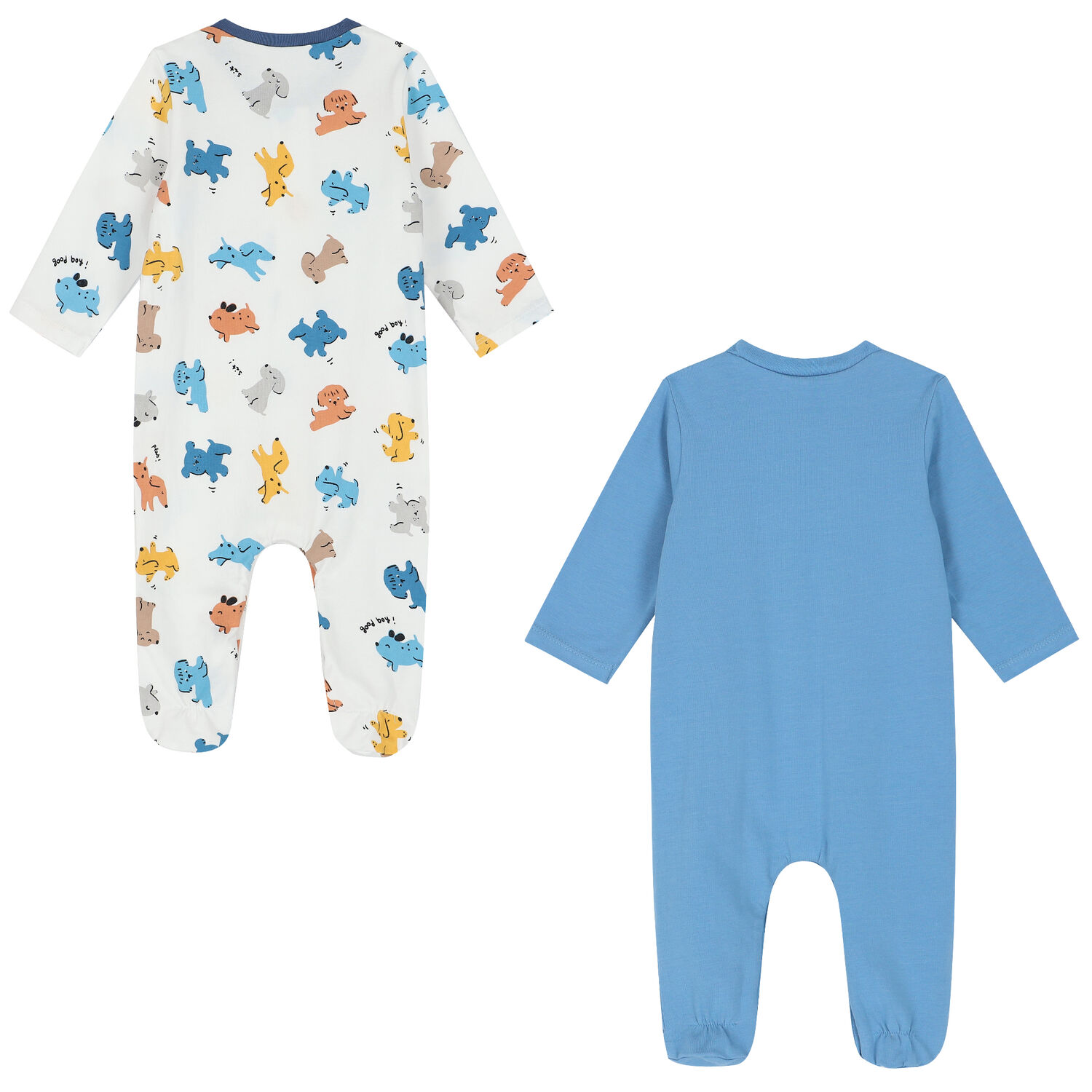 أفرول بطبعة باللون الأبيض والأزرق للأولاد (قطعتين), 2, hi-res