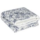Ivory & Navy Blue Toile De Jouy Baby Blanket, 1, hi-res
