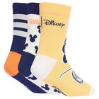 Boys Navy Blue & Yellow Disney Logo Socks ( 3-Pack ), 1, hi-res