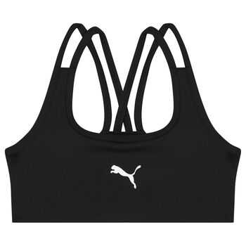 Girls Black Logo Sports Bra Top