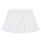 Girls White Logo Pleated Skirt, 1, hi-res