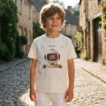 Boys Ivory Robot T-Shirt