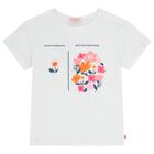 طقم شورت بناتي أبيض وأحمر مزين بالزهور, 1, hi-res