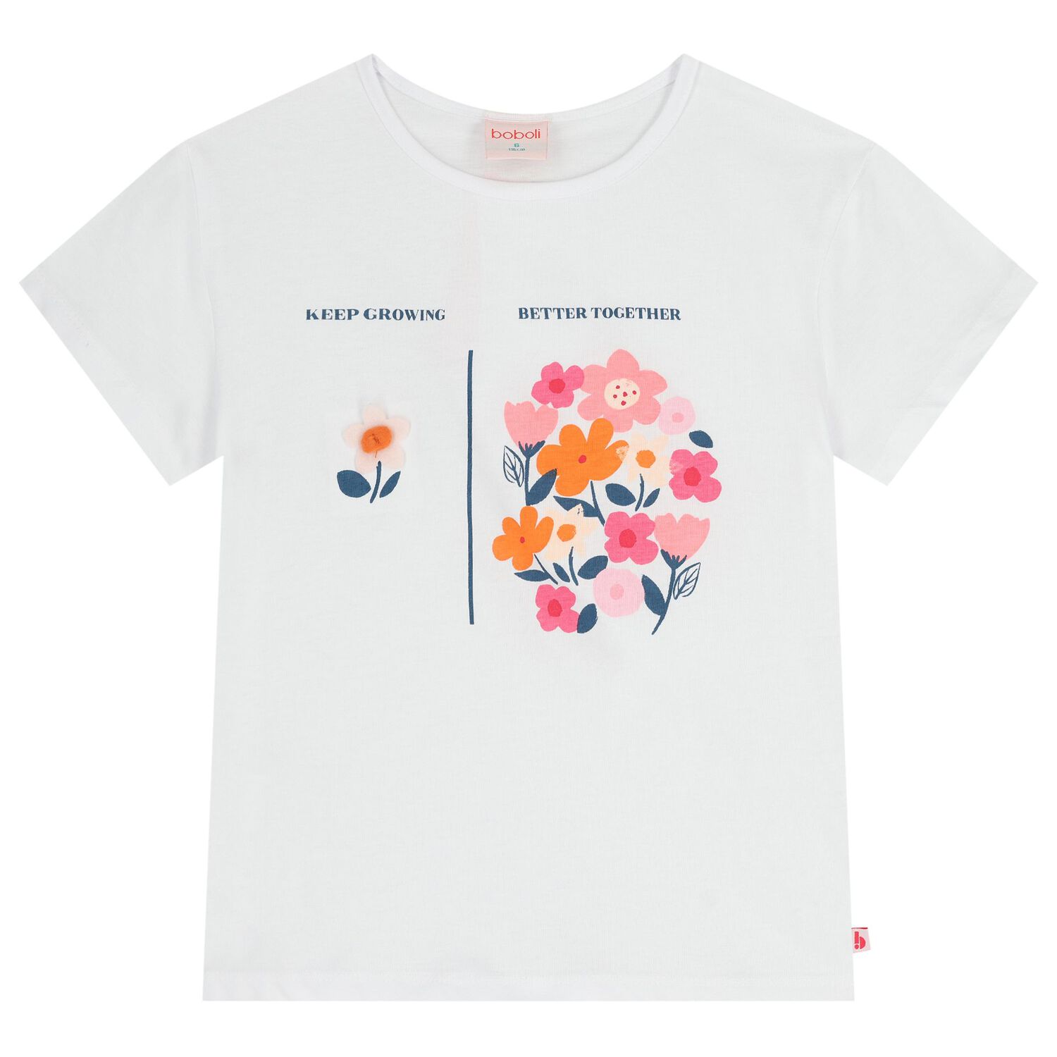 طقم شورت بناتي أبيض وأحمر مزين بالزهور, 1, hi-res