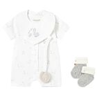 Baby Girls Swan White Romper Set, 1, hi-res