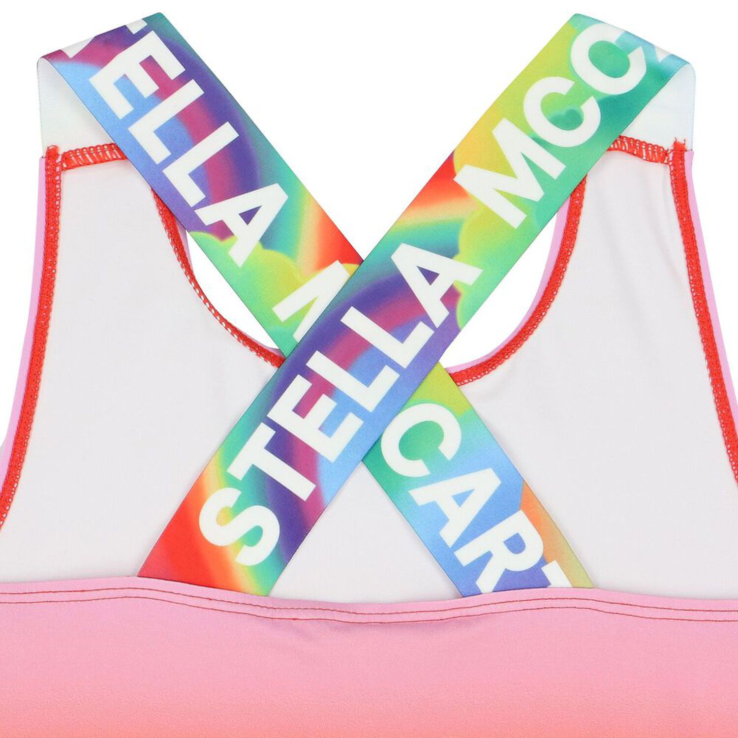 Girls Pink & Red Ombre Swimsuit, 1, hi-res