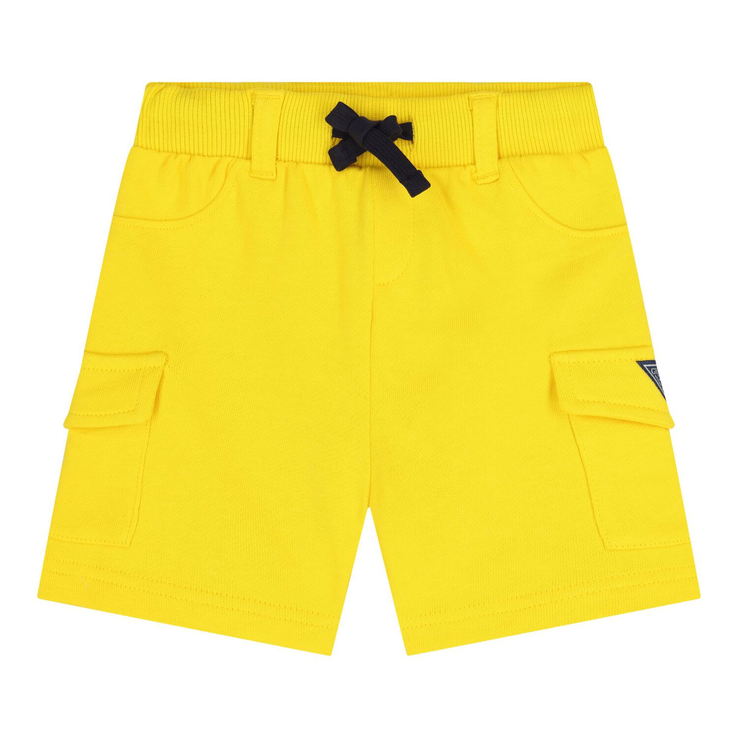 Baby Boys White & Yellow Logo Shorts Set, 1, hi-res