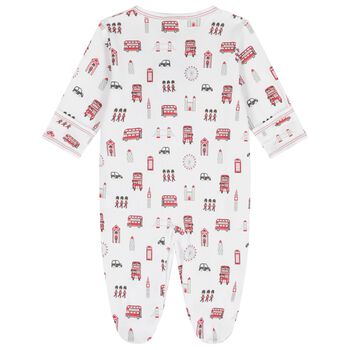 Baby Boys White Lively London Babygrow