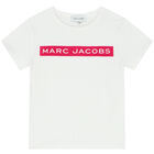 تيشيرت بنات بالشعار باللون الأبيض, 2, hi-res