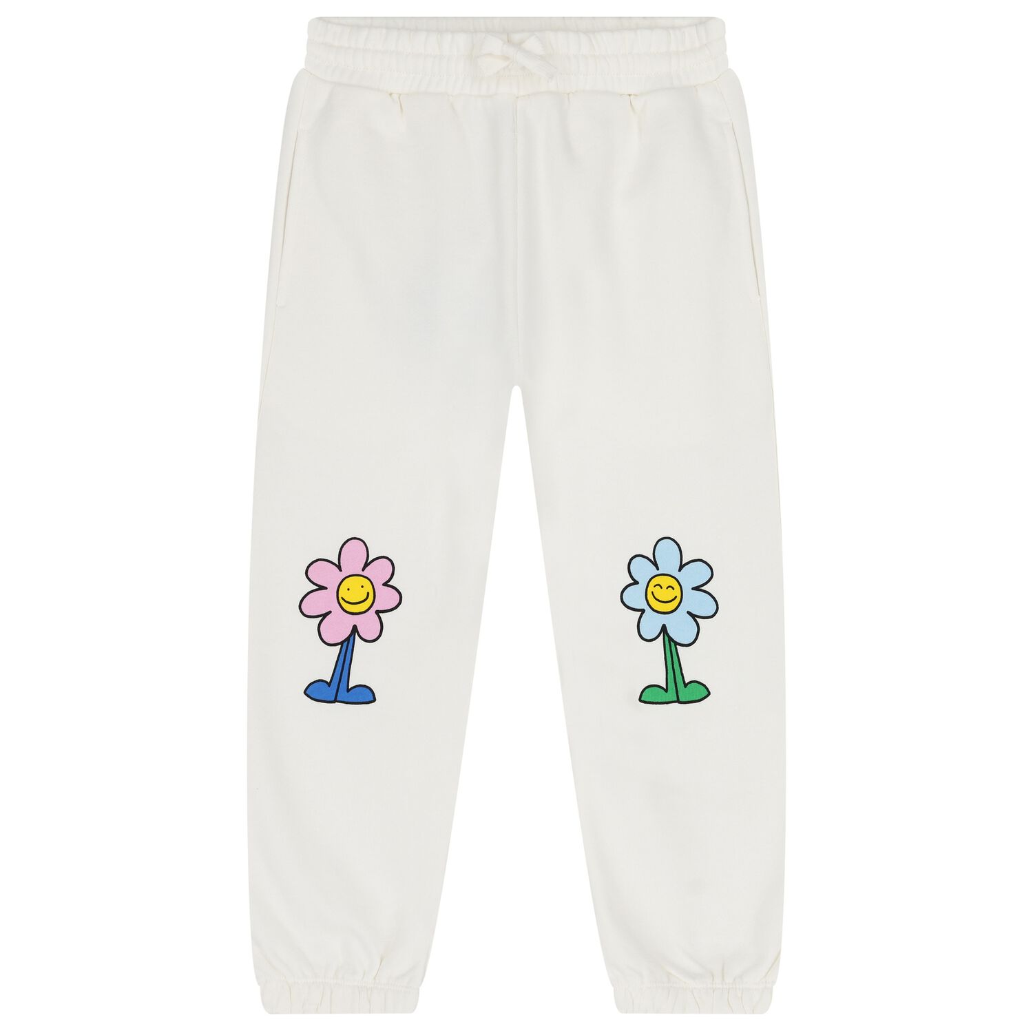 Girls Ivory Flower Joggers, 1, hi-res