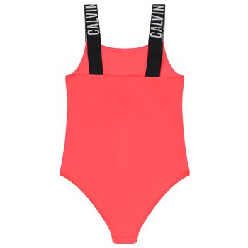 Girls Red Logo Swimsuit 