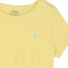 فستان بالشعار باللون الاصفر للبنات , 1, hi-res