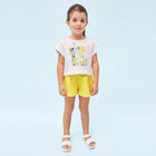 Girls Ivory & Yellow Shorts Set, 2, hi-res