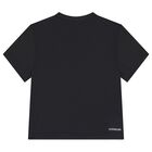 Girls Black Logo T-Shirt , 1, hi-res