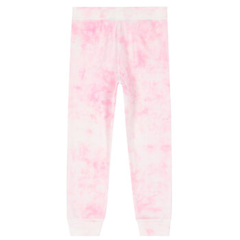 Girls Pink Logo Tie Dye Joggers