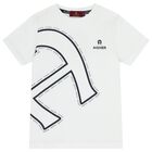 Boys White Logo T-Shirt, 1, hi-res