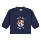 Younger Boys Navy Blue Tiger Logo Tracksuit, 1, hi-res