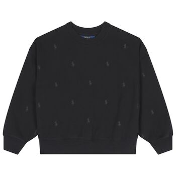 Girls Black Logo Sweatshirt