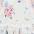 Younger Girls White Florals & Bows Dress, 2, hi-res
