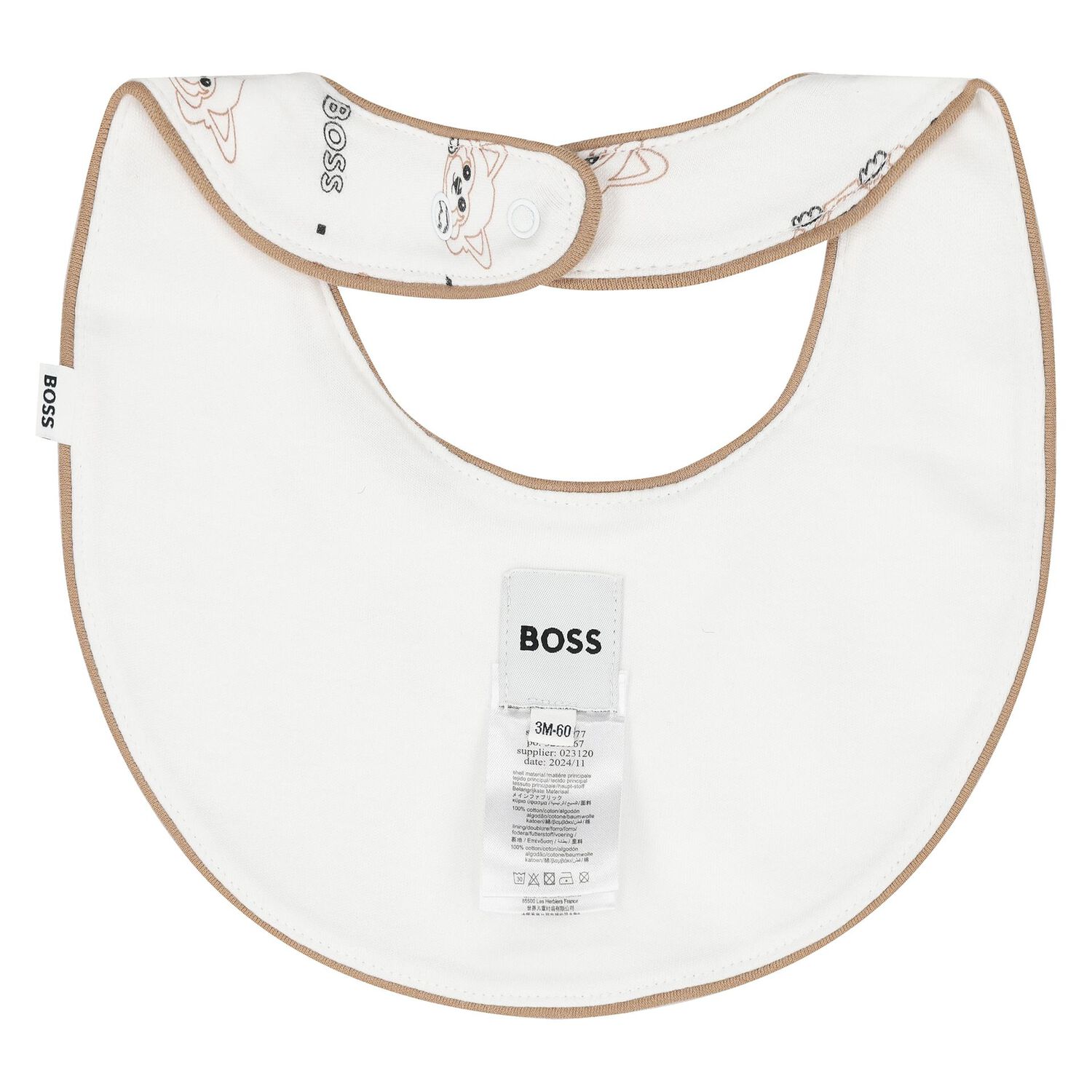 طقم هدايا بدلة أطفال بشعار الباندا باللونين الأبيض والأحمر, 1, hi-res