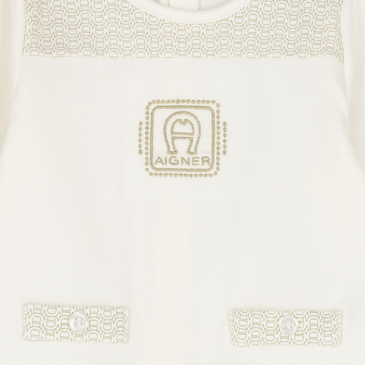 Ivory & Gold Logo Babygrow Gift Set , 1, hi-res