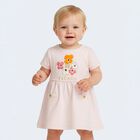 Younger Girls Pink Floral Logo Dress, 1, hi-res