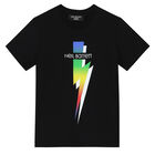 Boys Black Logo T-Shirt, 2, hi-res