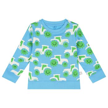 Younger Boys Blue Tractor Logo Sweatshirt