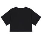 تي شيرت بنات بشعار الدب تيدي باللون الأسود, 4, hi-res