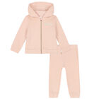 Younger Girls Pale Pink Tracksuit, 1, hi-res