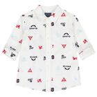 Boys White Logo Shirt, 1, hi-res