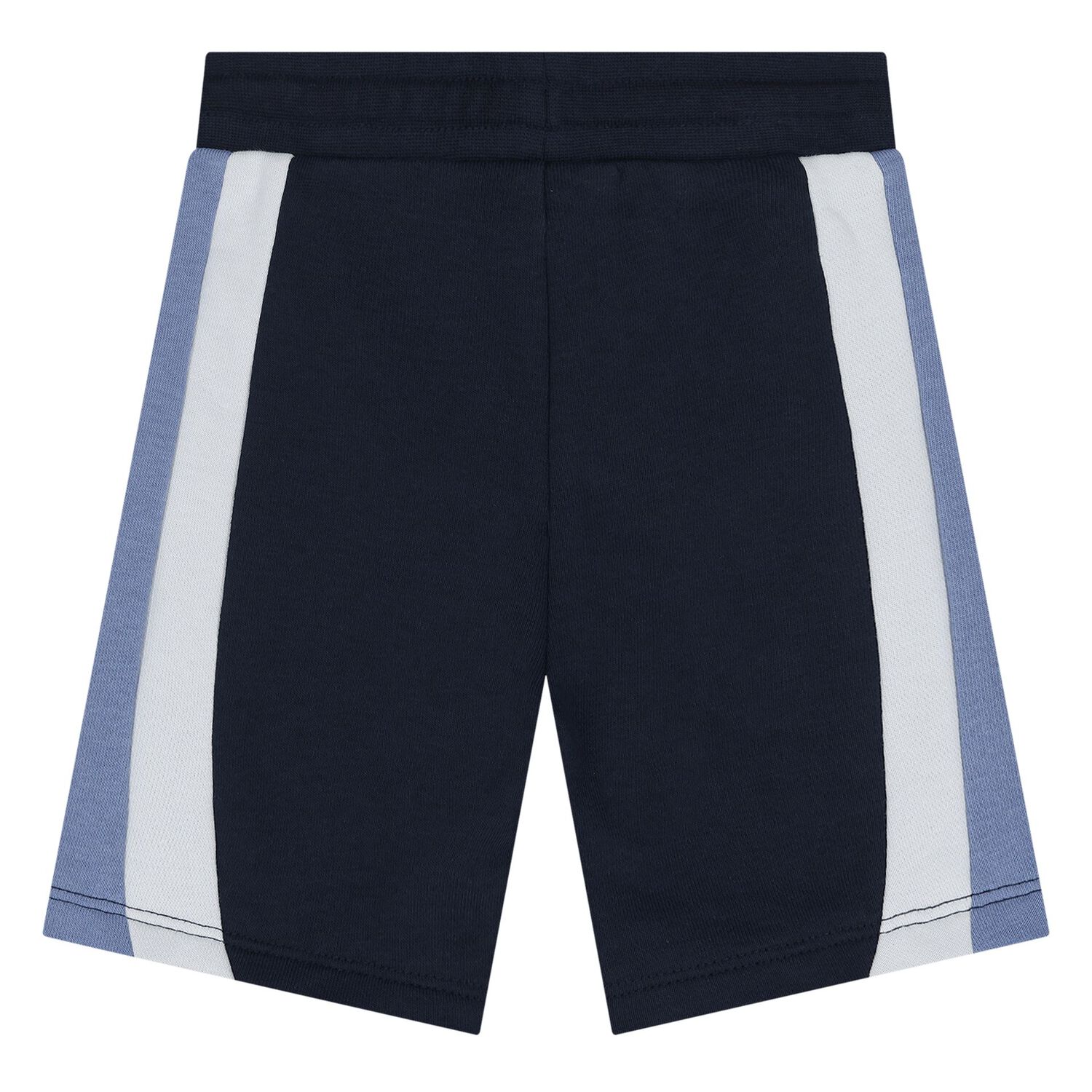 Younger Boys Navy Blue Striped Shorts, 1, hi-res