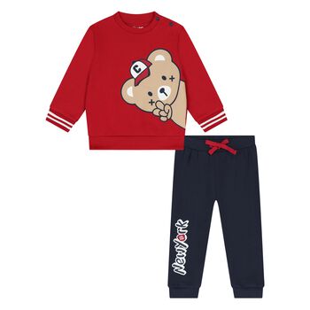 Younger Boys Red & Navy Blue Tracksuit