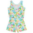 Girls Multi-Coloured Floral Playsuit, 1, hi-res