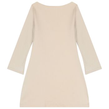 فستان بنات بالشعار باللون الذهبي 