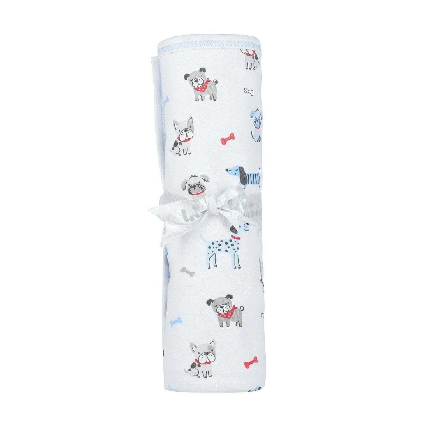 Baby Boys White Dogs Blanket, 1, hi-res