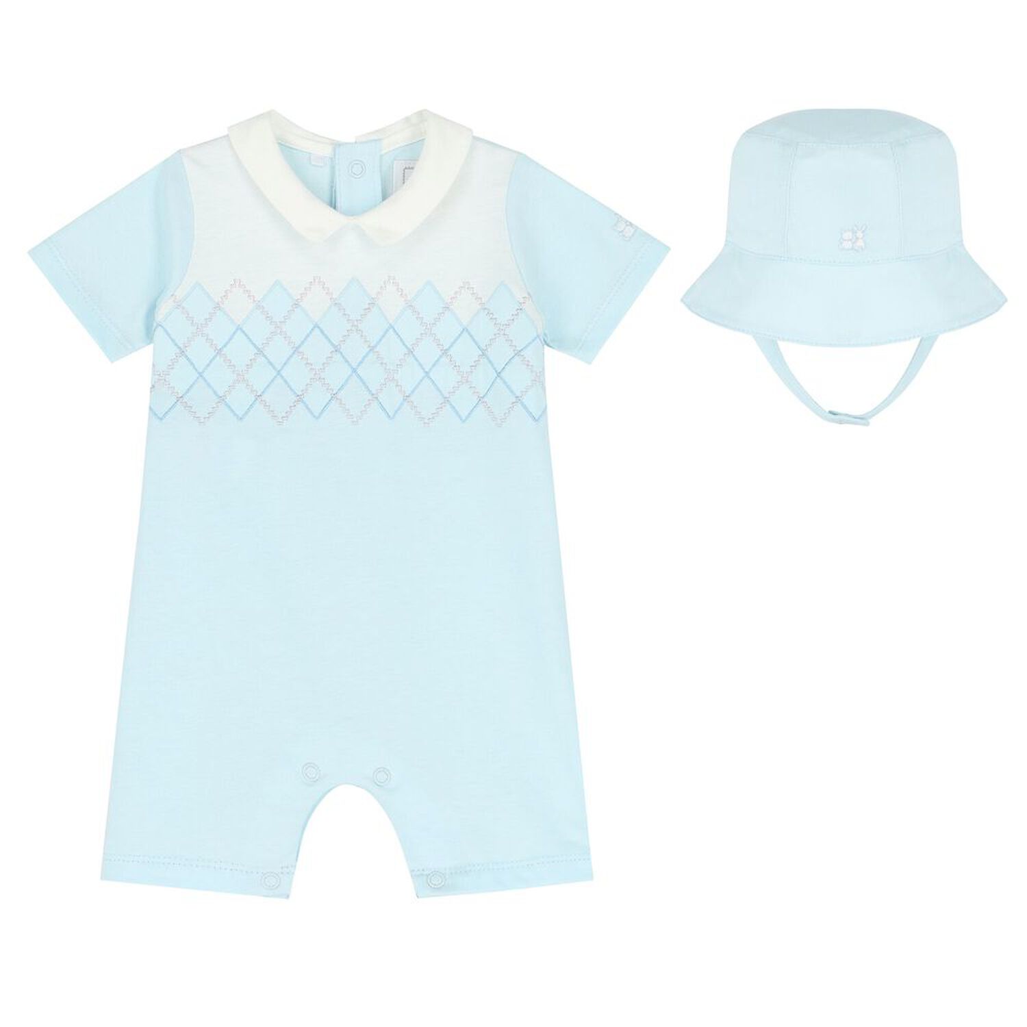 Baby Boys Blue Romper Set, 1, hi-res image number null