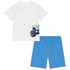 Boys White & Blue Shorts Set, 2, hi-res