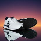 Boys White & Navy Blue Logo Trainers, 1, hi-res