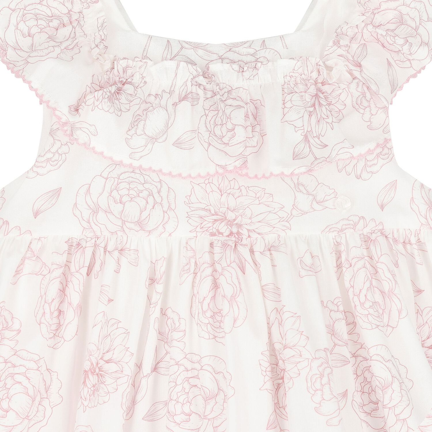 Girls White & Pink Floral Dress, 1, hi-res