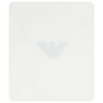 Baby Boys Ivory & Blue Logo Blanket