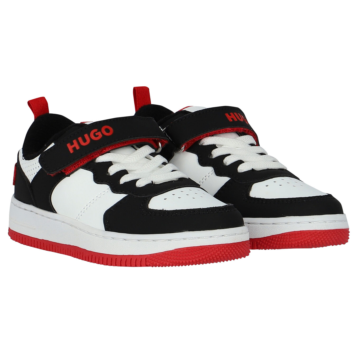 Boys Black & White Logo Trainers, 1, hi-res image number null