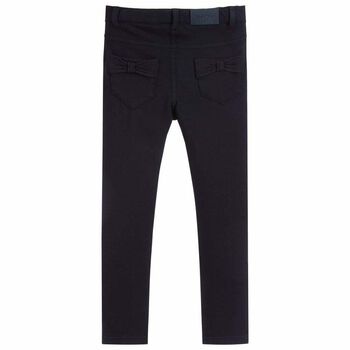 Girls Navy Blue Jersey Trousers