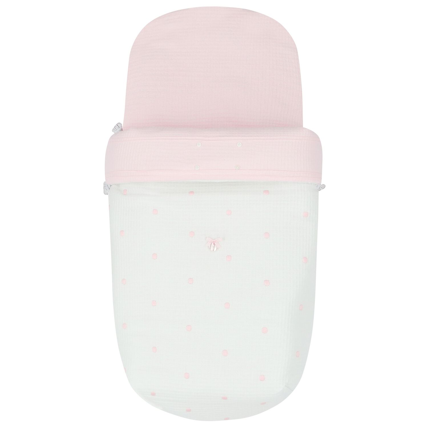 Girls Pink & White Polka Dot Baby Pram Nest, 1, hi-res image number null